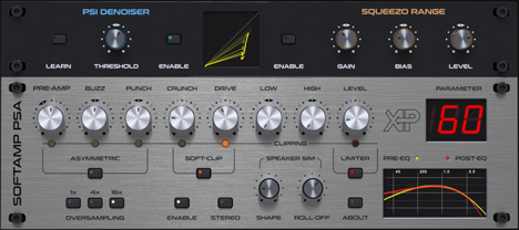 SoftAmp PSA - free Guitar pre-amp plugin