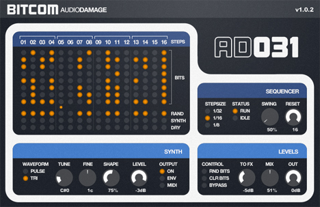 Bitcom - free Sequenced bitcrusher plugin