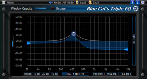 Blue Cat Triple EQ - free 3 band semi-parametric  EQ plugin