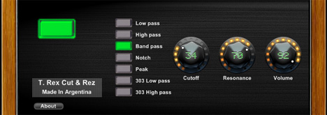 T-Rex Cut & Rez Mini - free Multi-mode filter plugin