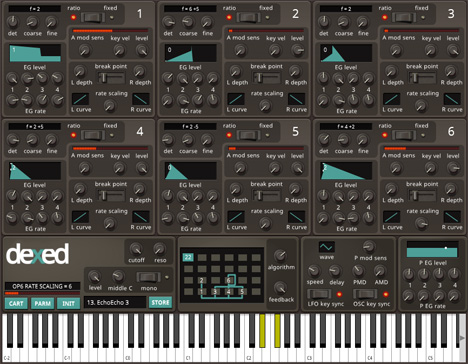 Dexed - free DX7 style synth plugin