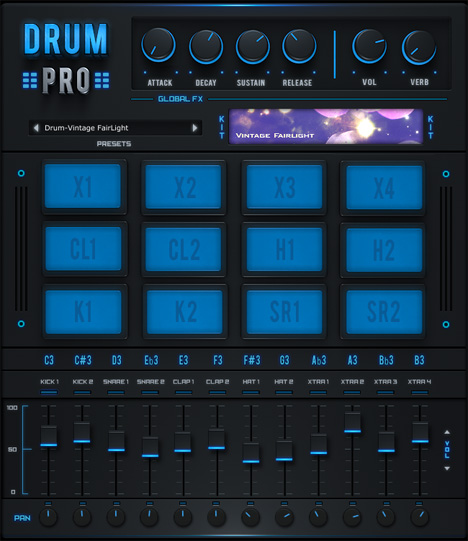 Drum Pro - free Drum kit rompler plugin