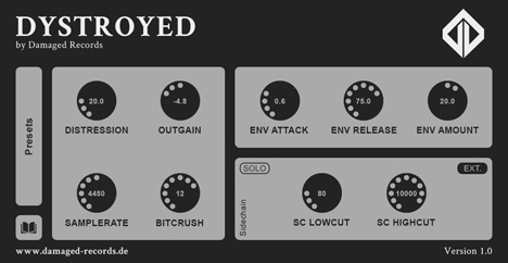 Dystroyed - free Envelope distortion / crusher plugin