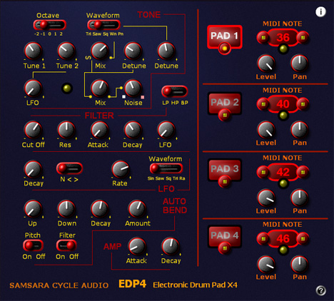 EDP4 - free Electronic drum pad plugin