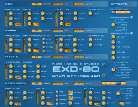 EXD-80 - free Analog drum / percussion plugin