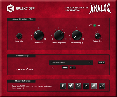 Analog - free Filter / distortion plugin