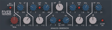 FIVER - free 5 band EQ plugin