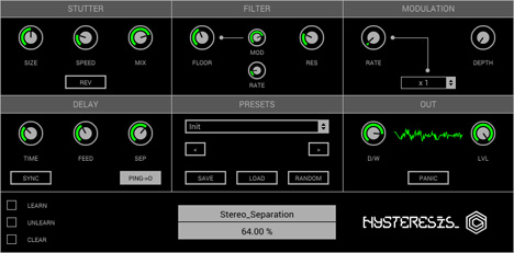 Hysteresis - free Glitch delay  plugin