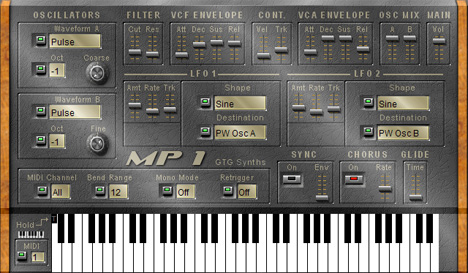 MP 1 - free 2 osc analog synth plugin