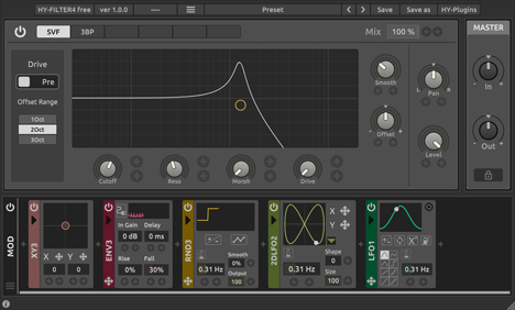 HY-Filter4 free - free Semi-modular filter plugin