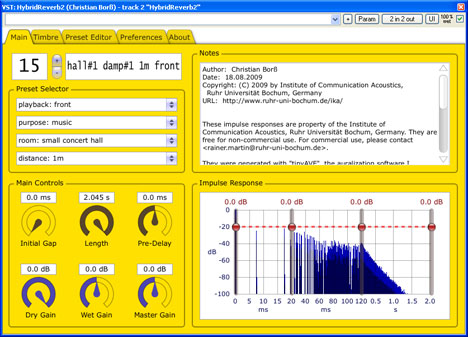 HybridReverb2 - free Convolution reverb plugin