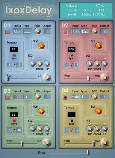 IxoxDelay - free Quadruple echo delay plugin