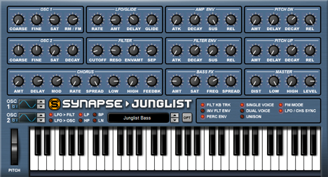 Junglist - free Subtractive / FM synth plugin