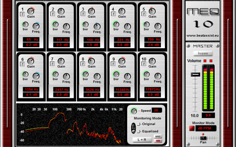 MEQ-10 - free 10 band EQ / analyser plugin