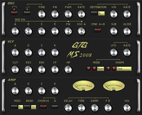 MS 2008 - free Analog synth plugin