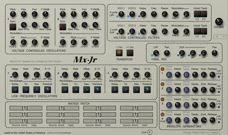 Mx-Jr - free Oberheim OB-Mx emulation plugin
