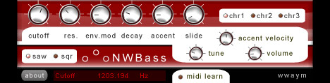 NWBass - free Mono bassline synth plugin