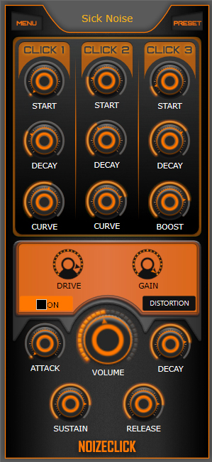 NoizeClick - free Kick drum synth plugin