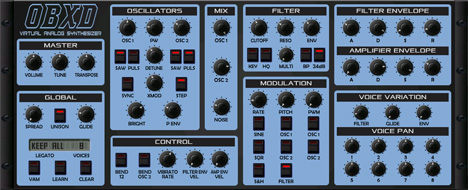 OBXD - free Oberheim emulation plugin