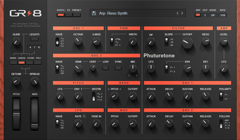 GR-8 - free Analog arp synth plugin