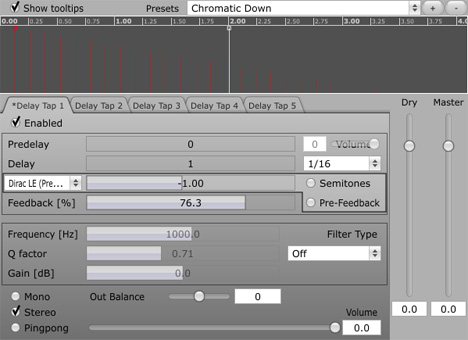 PitchedDelay - free Multi-tap pitching delay plugin
