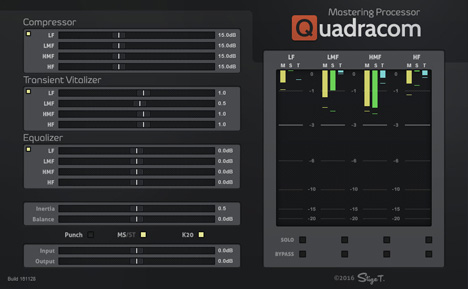QuadraCom - free 4-band mastering processor plugin
