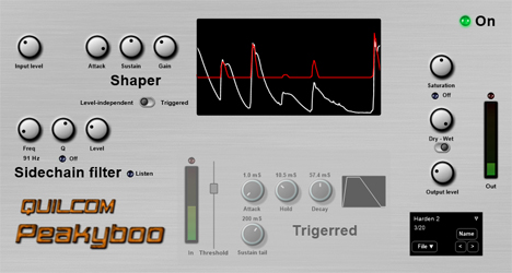 Peakyboo - free Transient shaper plugin