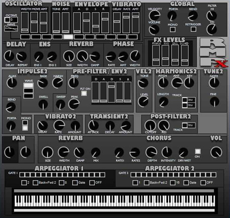 RMPx - free Physical modelling / ensemble synth plugin