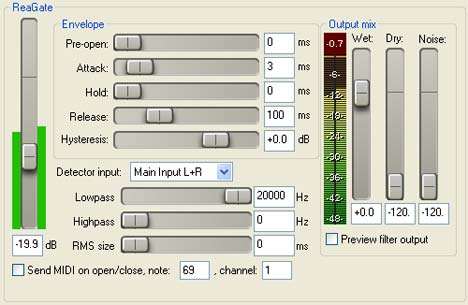 ReaGate - free Noise gate plugin