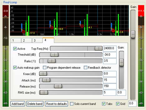 ReaXcomp - free Unlimited band compressor plugin