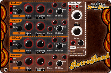 RetroBand - free 4 band analog distortion plugin