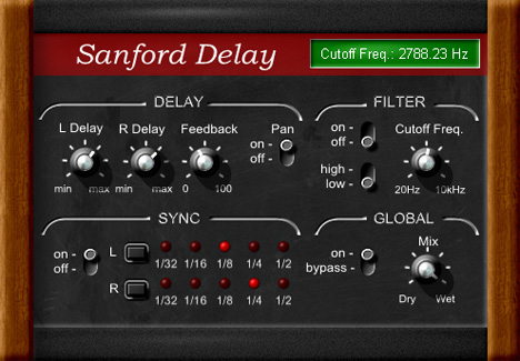 Sanford Delay - free Stereo delay plugin