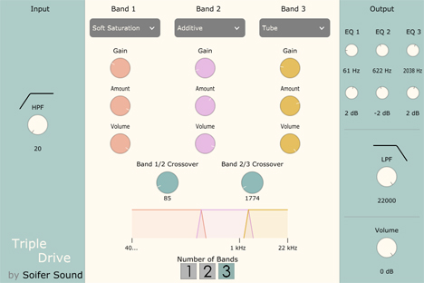 TripleDrive - free Multiband distortion plugin