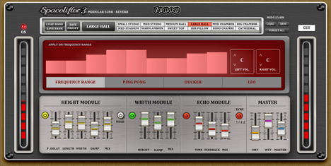 Spacelifter 3 - free Ducking reverb / echo plugin