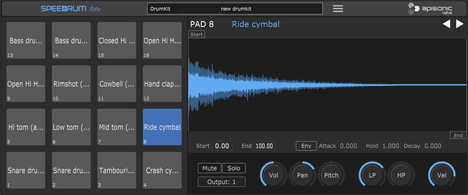 Speedrum lite - free Drum sampler plugin