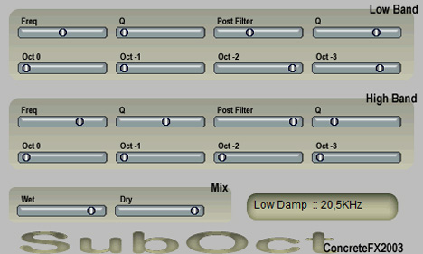 SubOct - free Sub octave generator plugin