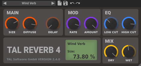 TAL-Reverb-4 - free Vintage reverb plugin