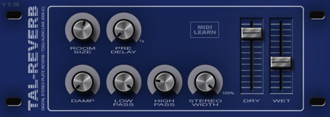TAL-Reverb - free Plate reverb plugin