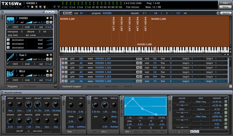 TX16Wx - free Multi-timbral sampler plugin