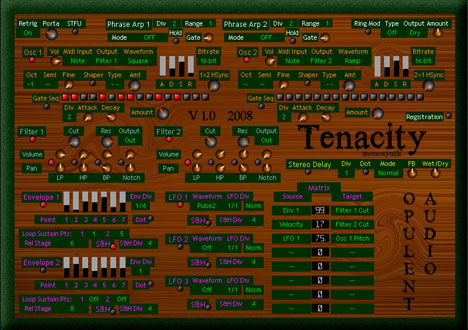 Tenacity - free Monophonic synth plugin