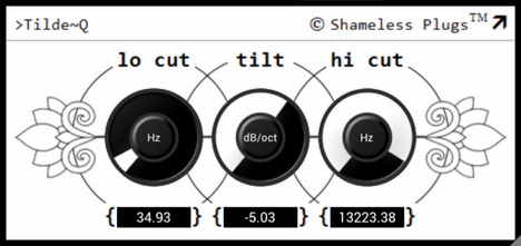 Tilde-Q - free Tilt EQ plugin