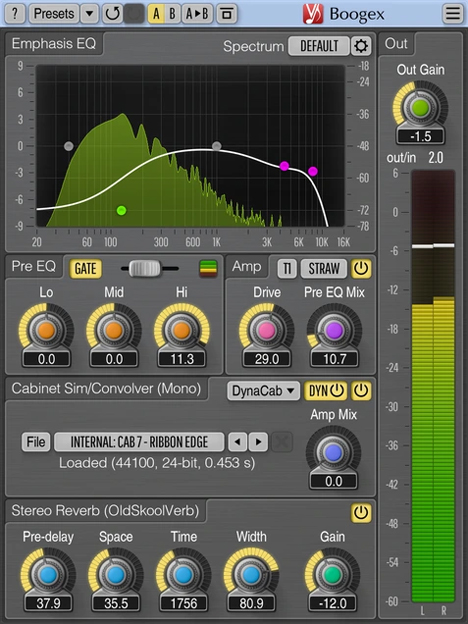 Boogex - free Guitar amp / IR cab plugin