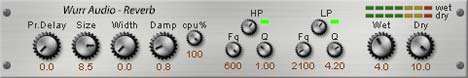 Wurr Audio Reverb - free Reverb plugin