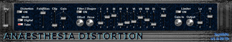 Anaesthesia Distortion - free Distortion / shapeable filter plugin