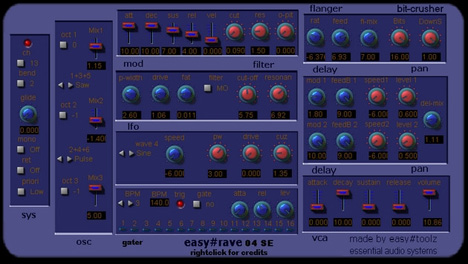 easy-rave o4 - free 16 step gater synth plugin