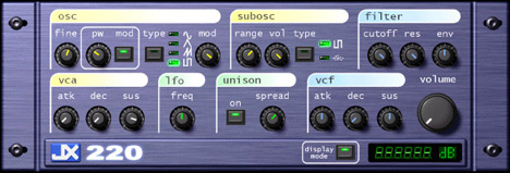 JX220 - free Analog synth plugin