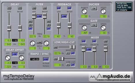 mgTempoDelay - free Gate delay plugin