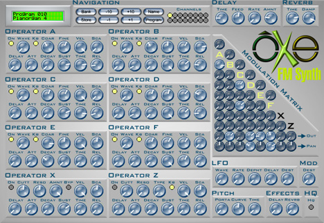 Oxe FM Synth - free 8 op FM synth plugin