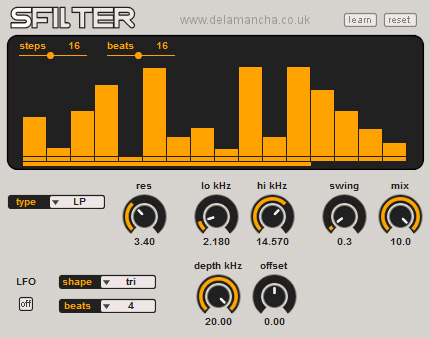 sfilter - free Step filter sequencer plugin
